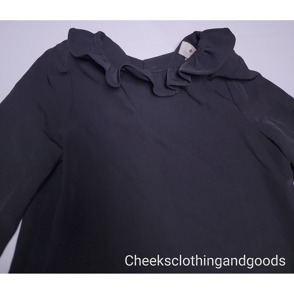 Tuckernuck Black Daphne Dress Ruffle Bow Tie Back Detail Pockets size MEDIUM - Picture 3 of 11